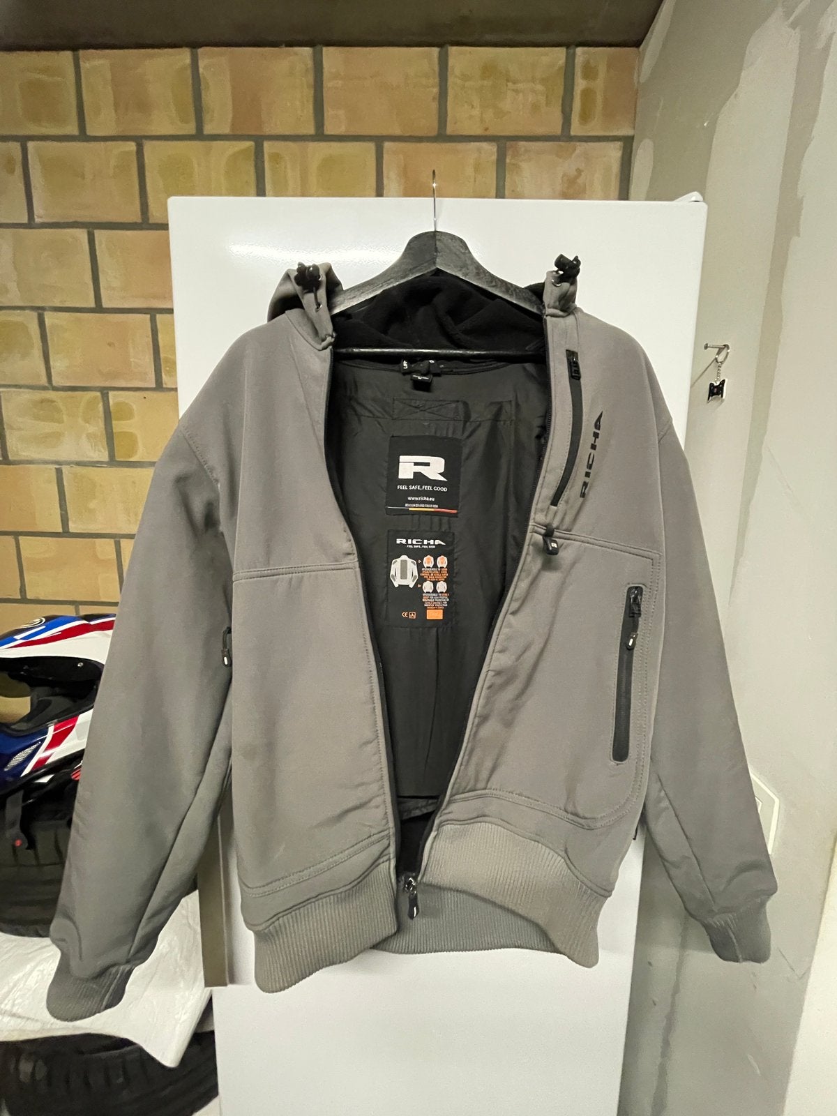 Richa motorjas GRIJS (L), Motoren, Kleding | Motorkleding, Ophalen, Tweedehands, Dames, Jas | textiel
