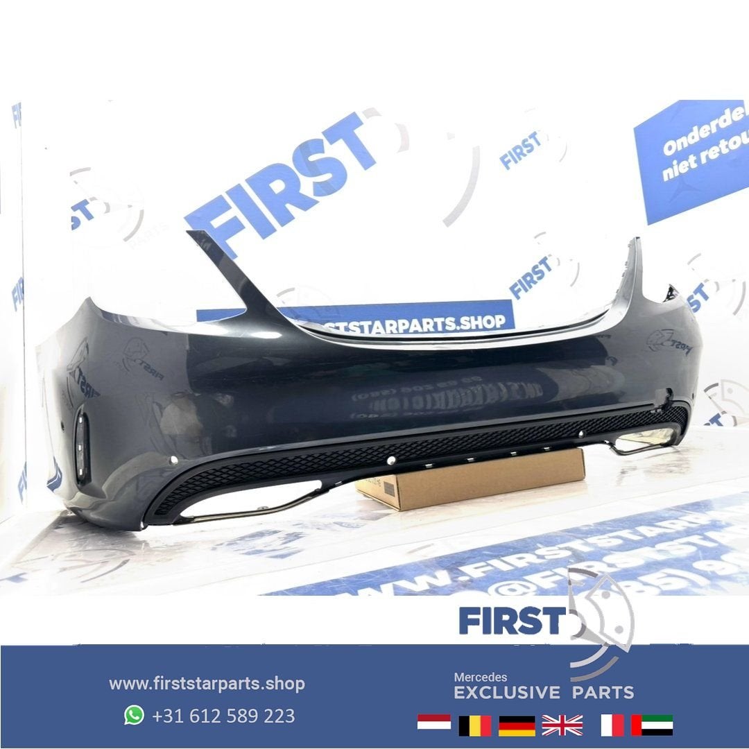 W205 BUMPER C KLASSE AMG ACHTERBUMPER COMPLEET ORIGINEEL C43, Gebruikt, -, Ophalen of Verzenden, Achter