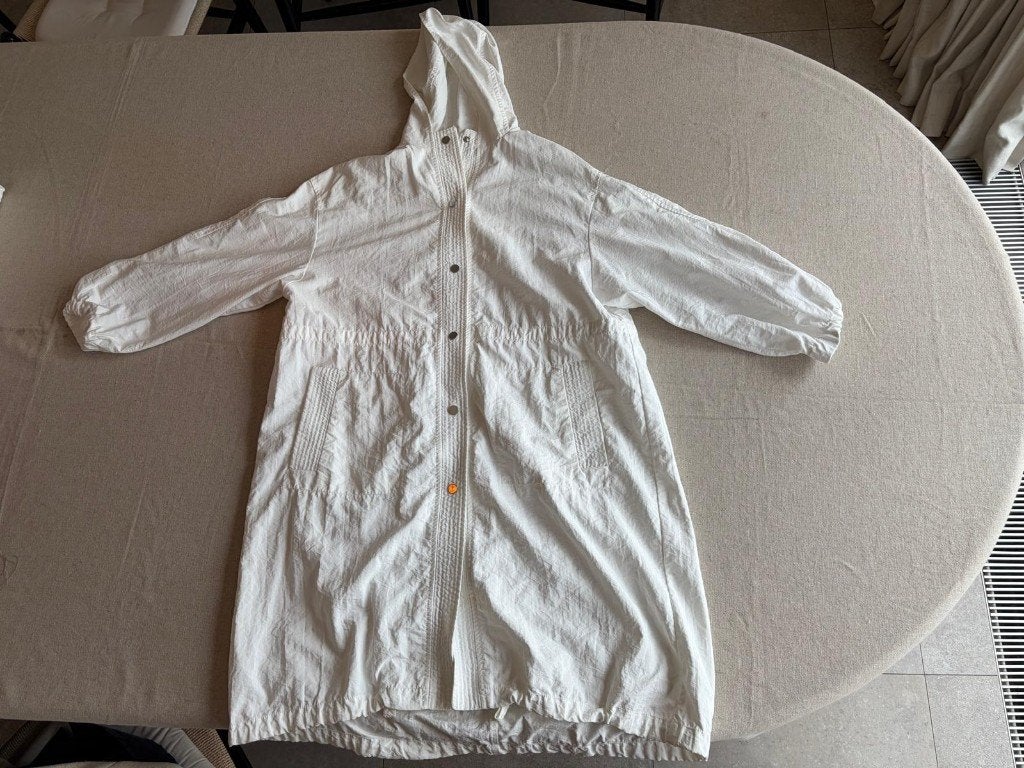 lichte witte regenjas, Ophalen, Zo goed als nieuw, Maat 38/40 (M), Wit