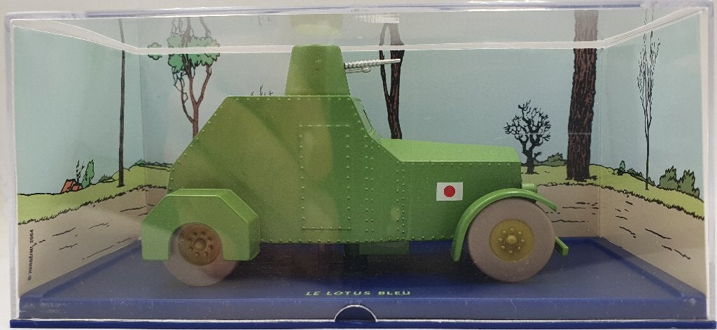 Tintin  No. 37 Green Armoured Car – The Blue Lotus, Hobby en Vrije tijd, Modelauto's | 1:43, Overige merken, Verzenden, 62 Boulevard Pereire, 75017 Paris, France