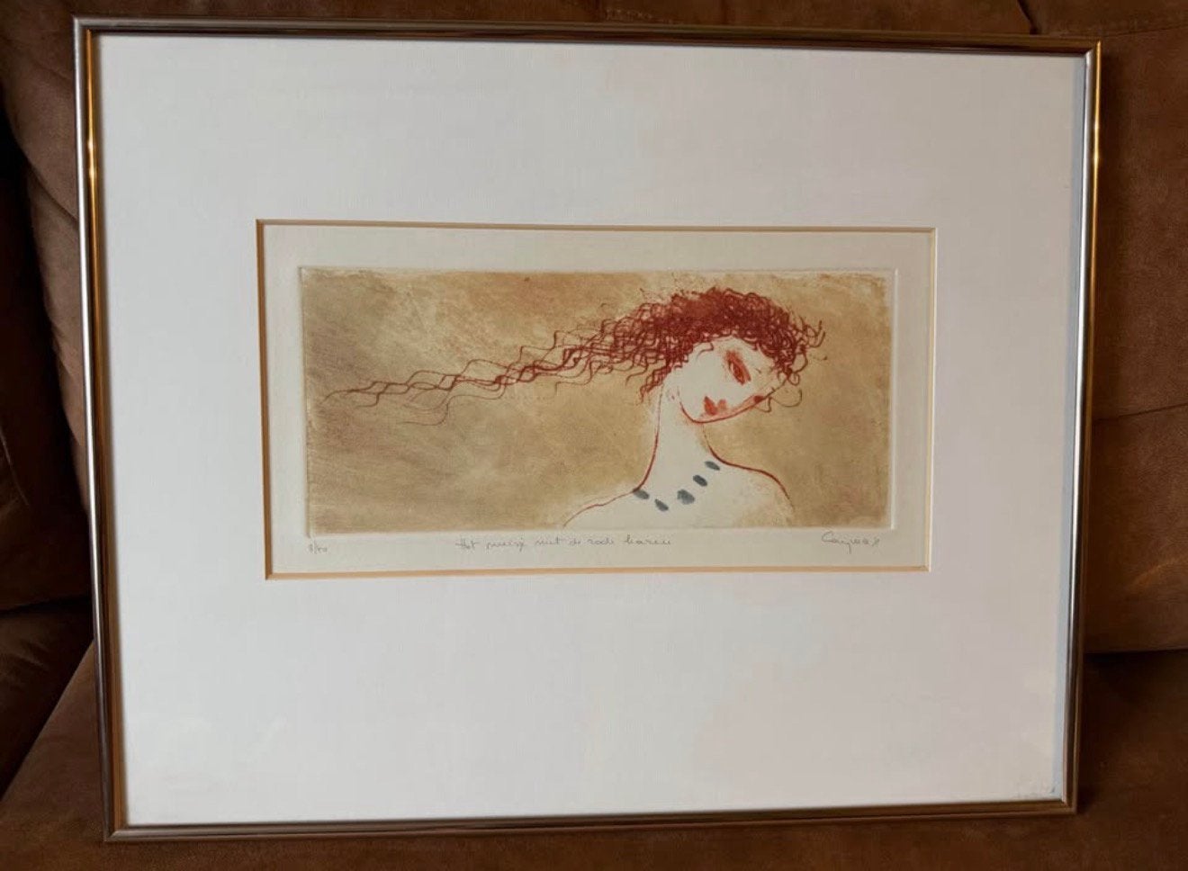 Katrien Caymax - grafiek - Her meisje met de rode haren, Antiquités & Art, Art | Lithographies & Sérigraphies, Numéroté, Enlèvement