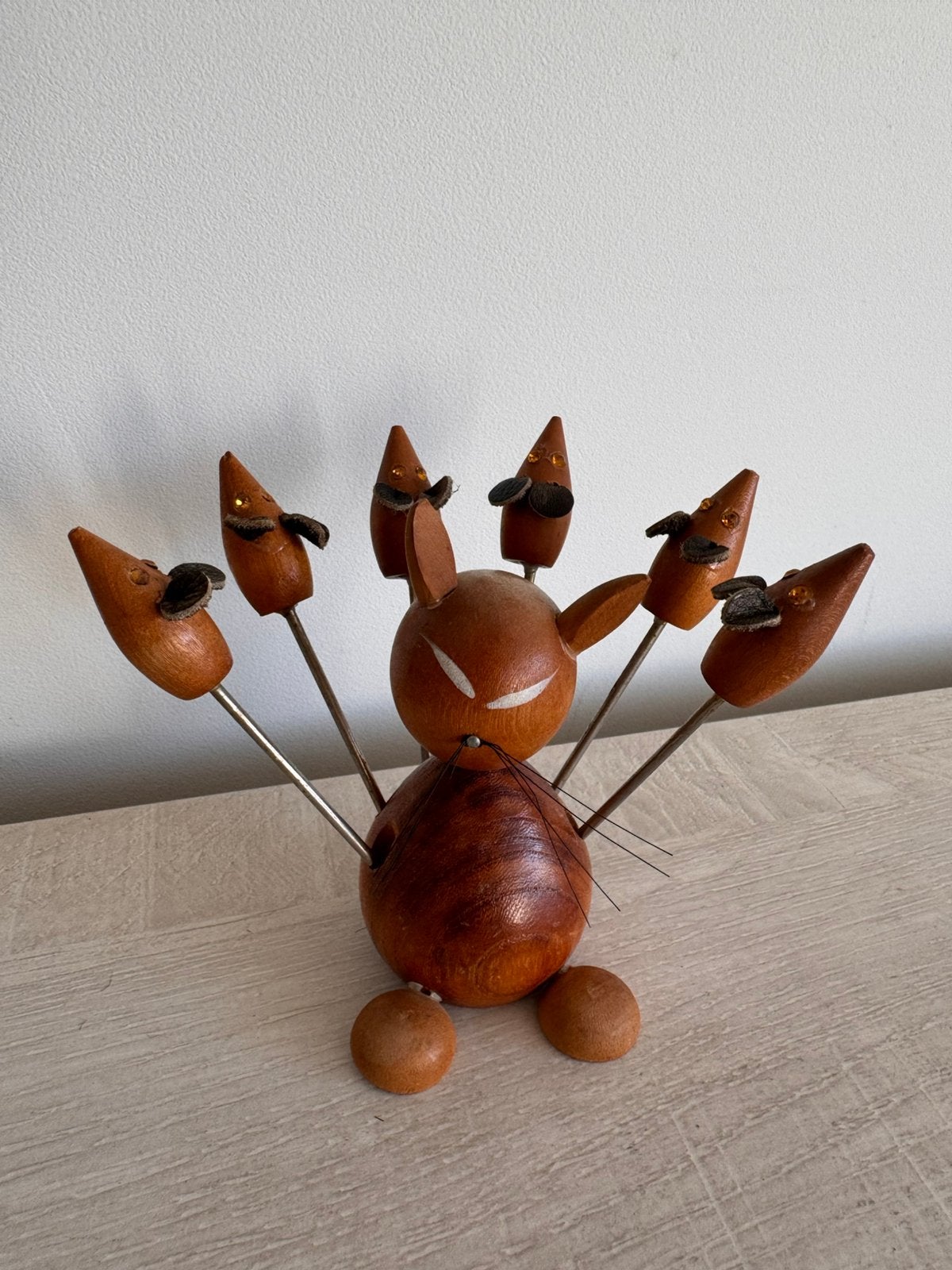 Vintage cocktail prikkers; kat met muizen, Antiek en Kunst, Antiek | Bestek, Ophalen