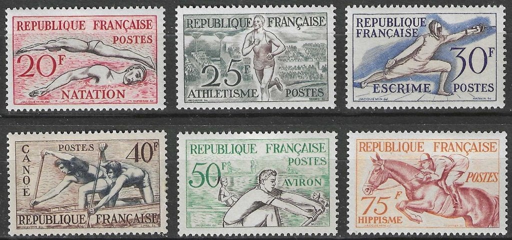 France 1953 - Yvert 960-965 - Jeux d'été d'Helsinki (PF), Envoi, Non oblitéré