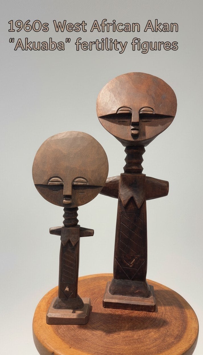 Chiffres de fécondité des Akan « Akuaba » d'Afrique de l'Oue, Enlèvement ou Envoi, Afrique, Bois, Statue