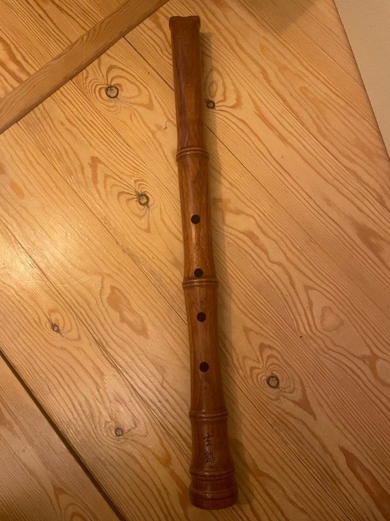 Houten Shakuhachi (Japanse fluit), Muziek en Instrumenten, Blaasinstrumenten | Overige, Ophalen, Zo goed als nieuw, Houtblazer
