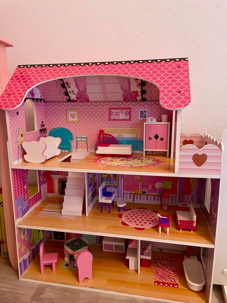 ZO GOED ALS NIEUW HOUTEN POPPENHUIS, Kinderen en Baby's, Ophalen, Zo goed als nieuw, Poppenhuis