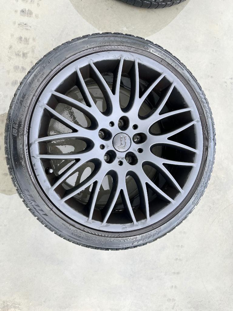 Winter banden met zwarte velgen, Ophalen, 18 inch, Gebruikt, Banden en Velgen