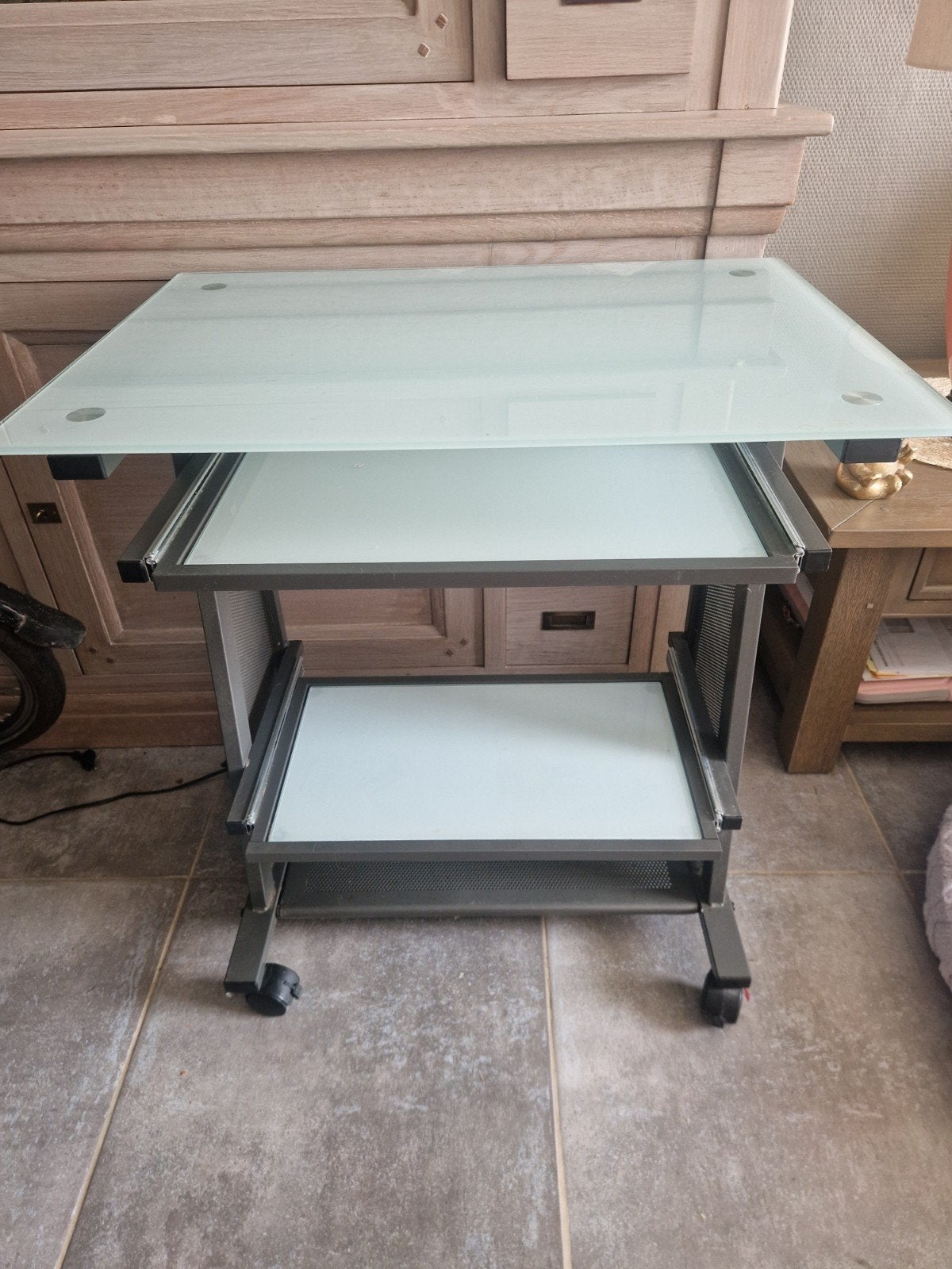 Glazen bureau, Ophalen, Gebruikt, Glas, 40 tot 80 cm