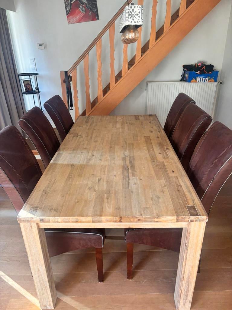 Eettafel met 6 stoelen, Huis en Inrichting, Complete eetkamers, Ophalen, Gebruikt, 4 tot 6 stoelen
