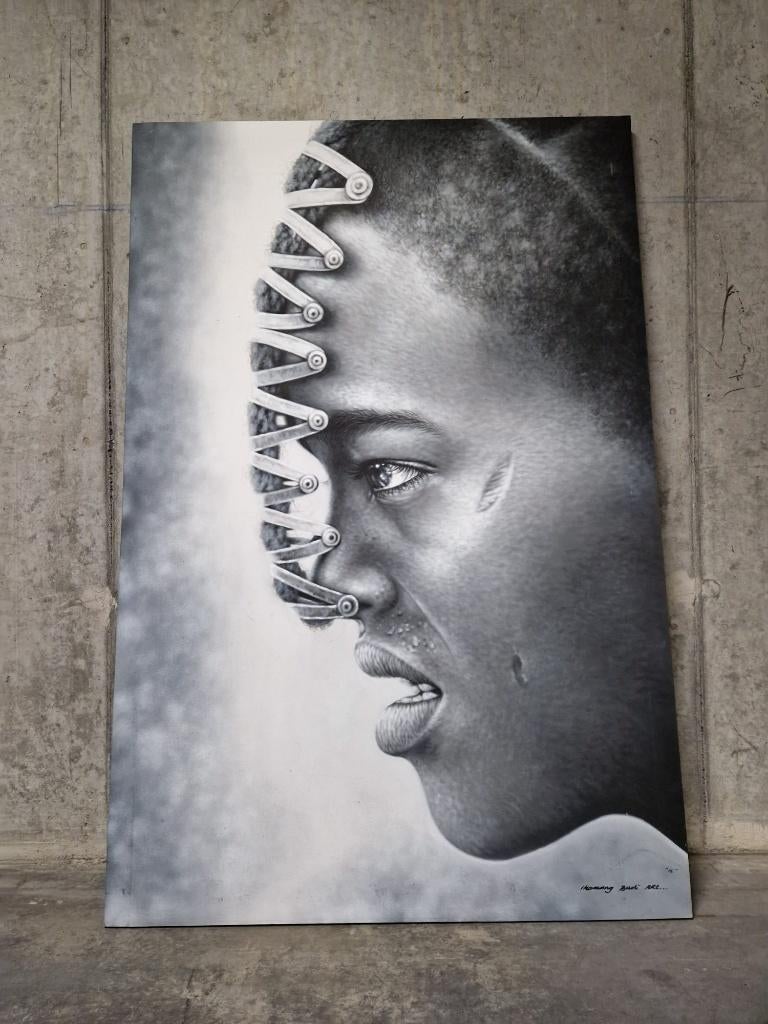 Afrikaanse afbeelding/schilderij, Antiek en Kunst, Kunst | Schilderijen | Modern, Ophalen