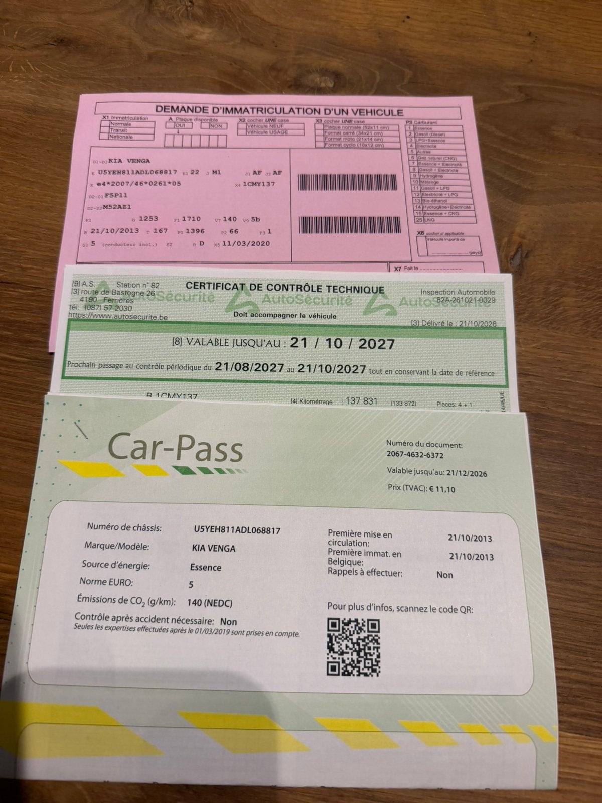Kia venga 2013 ct carpass 137 mm 1.4i, Auto's, Voorwielaandrijving, Euro 5, Stof, 140 g/km