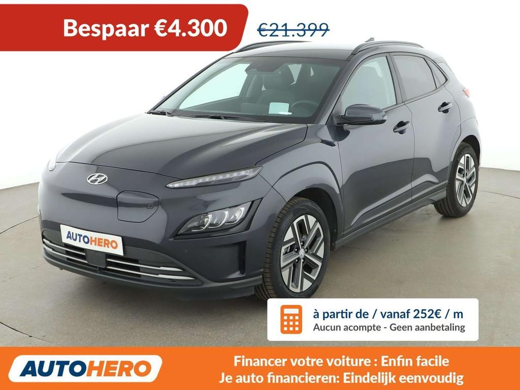 Hyundai KONA Electric drive 100 kW 2WD (bj 2022, automaat), Auto's, Hyundai, Gebruikt, Zwart, Leder, Elektrisch