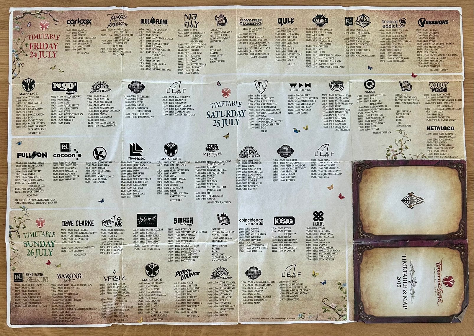 Timetable & Map Tomorrowland 2015, Antiquités & Art, Art | Autres Art, Enlèvement ou Envoi