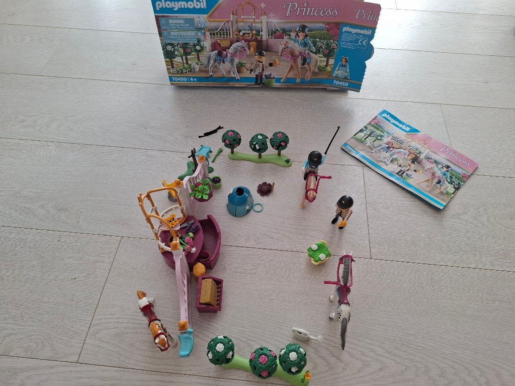 goed al nieuw Playmobil Princess paardrijlessen 70450, Complete set, Ophalen of Verzenden, Zo goed als nieuw, Princess