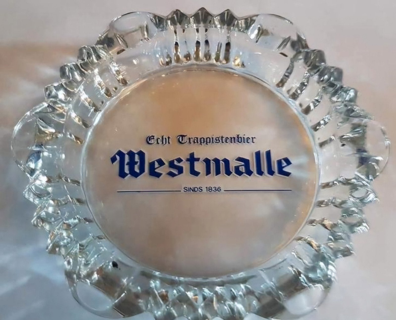 Westmalle glazen asbak, Verzamelen, Ophalen of Verzenden