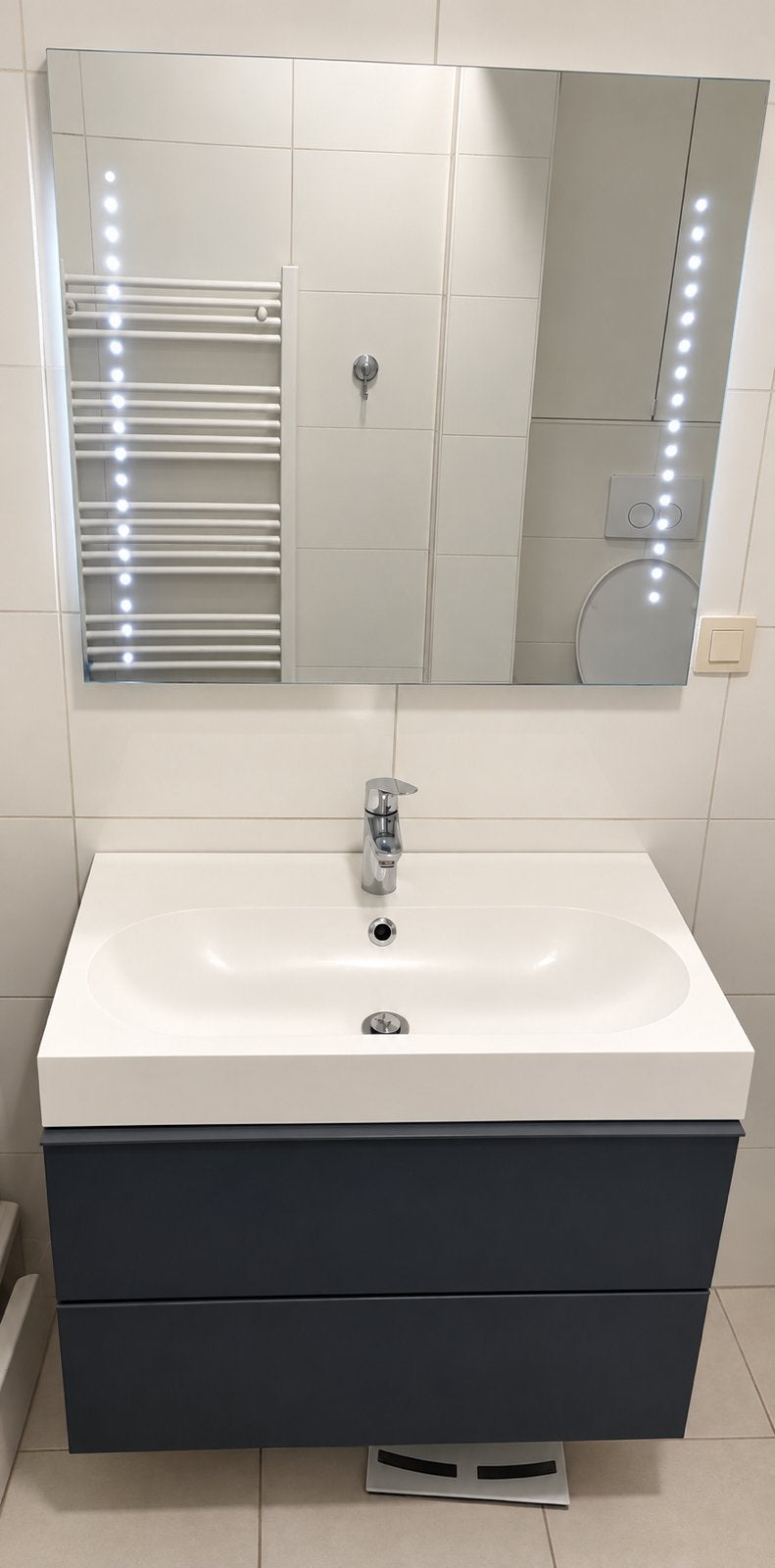 Meuble + miroir + robinet, Maison & Meubles, Enlèvement, Comme neuf, 50 à 100 cm, Meuble lavabo