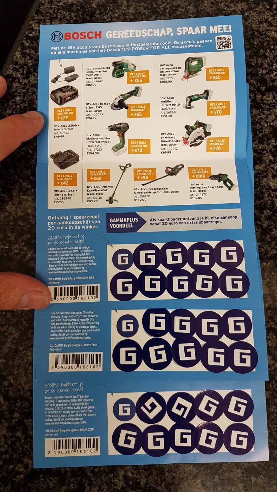 Gamma timbres Bosch, Enlèvement, Autres types, Carte d'épargne complète