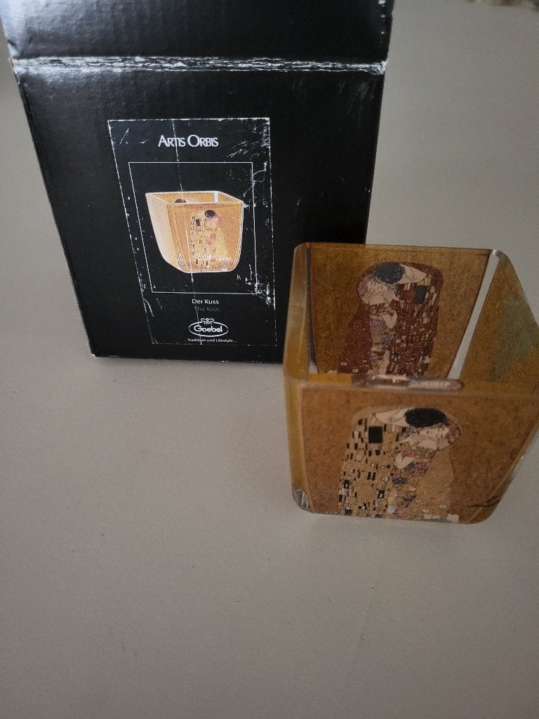 Goebel - Gustav Klimt | Windlicht / Theelicht "De Kus" |, Huis en Inrichting, Ophalen of Verzenden, Nieuw