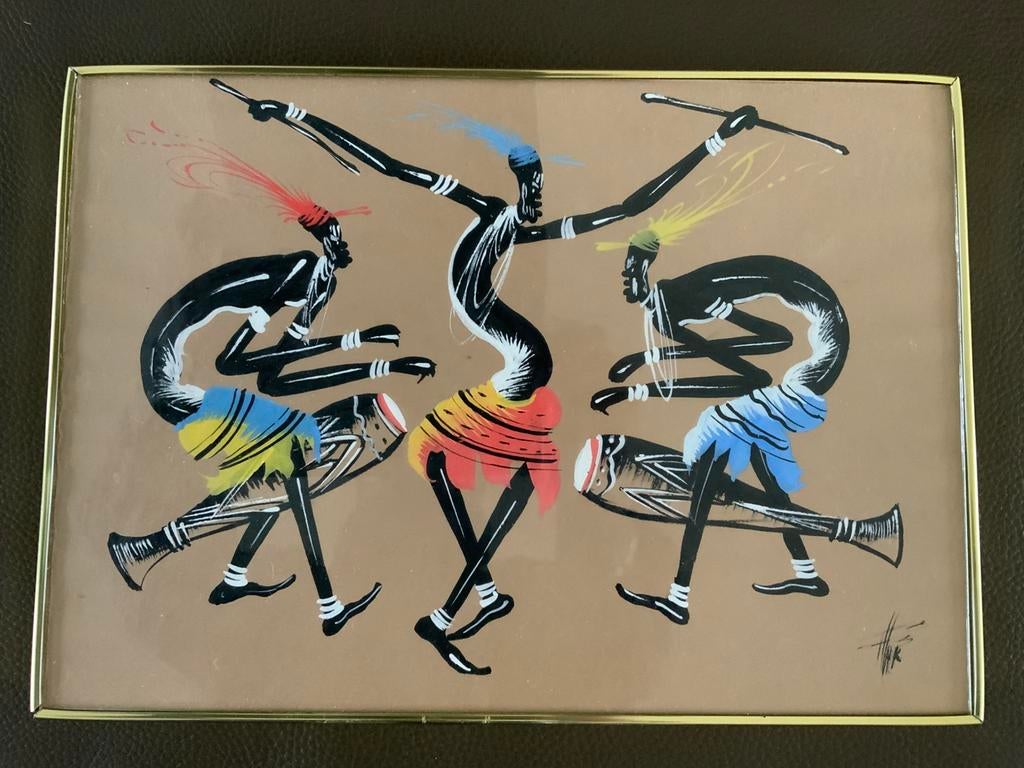 Schilderij/tekening uit Burundi, Ophalen