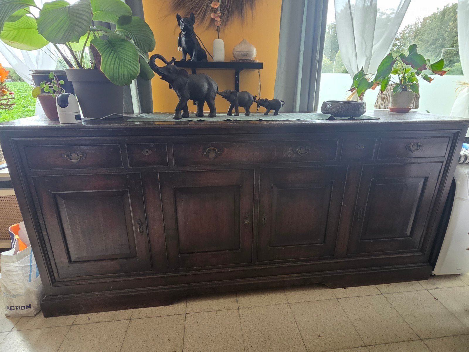 eiken Dressoir, Ophalen, Gebruikt, Eikenhout, Met lade(s)