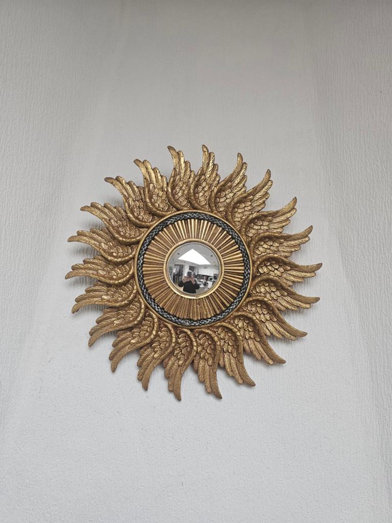 Miroir soleil ailes oeil de sorcière, Maison & Meubles, Enlèvement