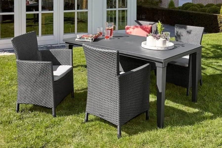 Deux tables de jardin Allibert Futura graphite neuves., Jardin & Terrasse, Tables de jardin, Neuf, Rectangulaire, Plastique, Enlèvement
