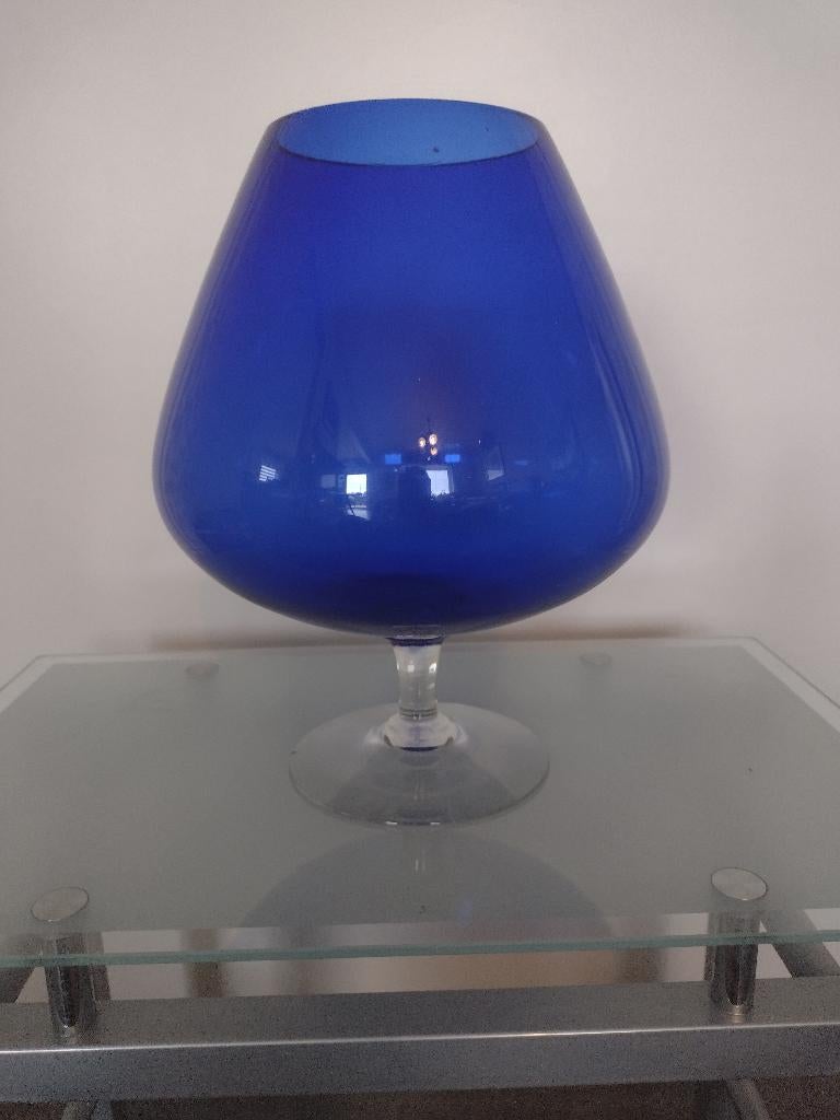 Vase ballon vintage en verre bleu cobalt, Enlèvement