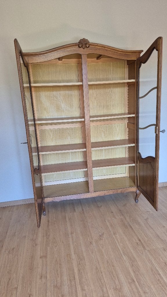 vitrinekast, Ophalen, 100 tot 150 cm, Eikenhout, 150 tot 200 cm