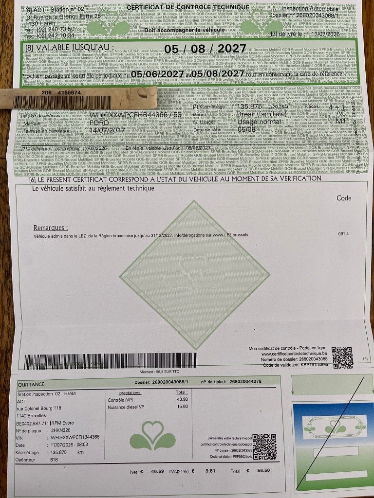 Titanium 2017 ------ EURO6 ---- Nieuw courroi, Autos, Argent ou Gris, Achat, Euro 6, 1200 kg