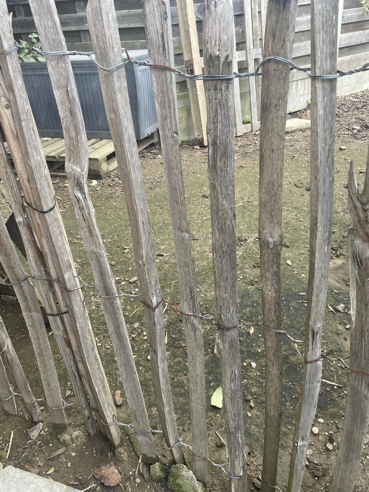 Houten hekwerk voor afsluiting tuin, Jardin & Terrasse, Enlèvement, Utilisé, Bois