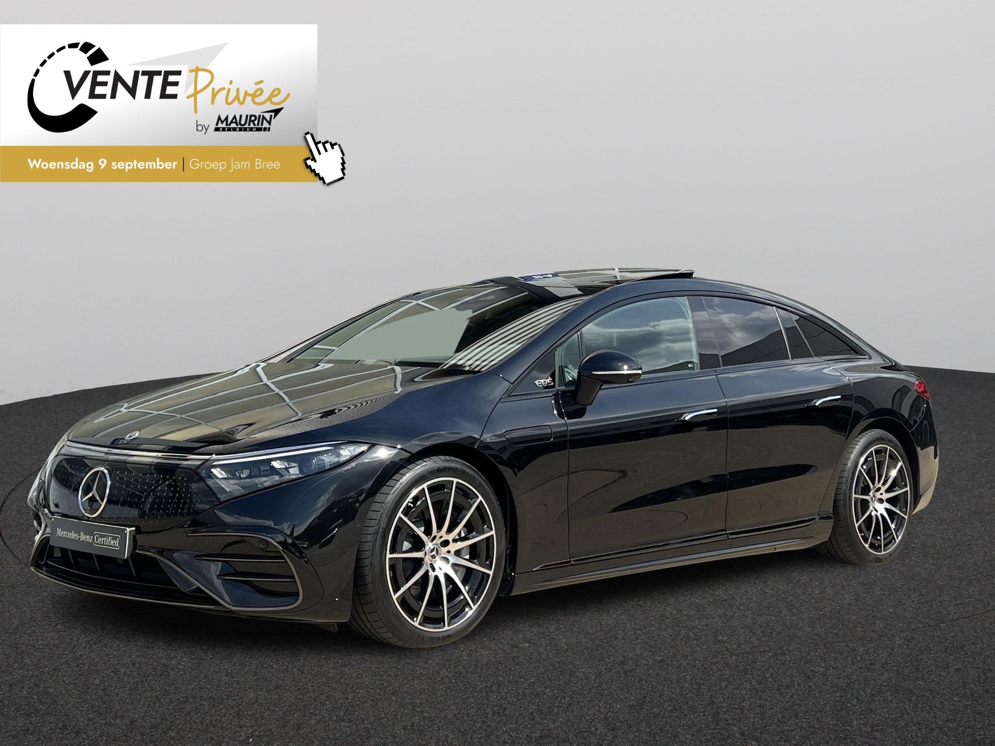 Mercedes-Benz EQS 500 4MATIC AMG Line, Auto's, Mercedes-Benz, Automaat, Stof, Gebruikt, Zwart