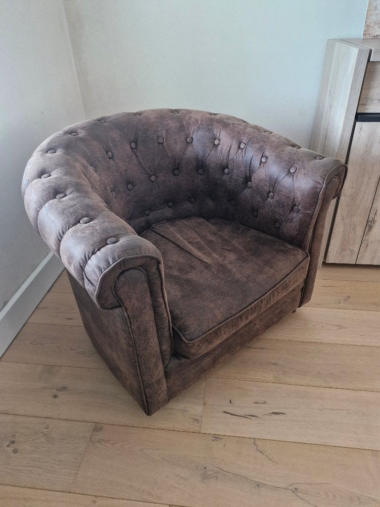 Vintage fauteuil - merk J- line - éénzit !, Huis en Inrichting, Ophalen, 75 tot 100 cm, Zo goed als nieuw, Stof