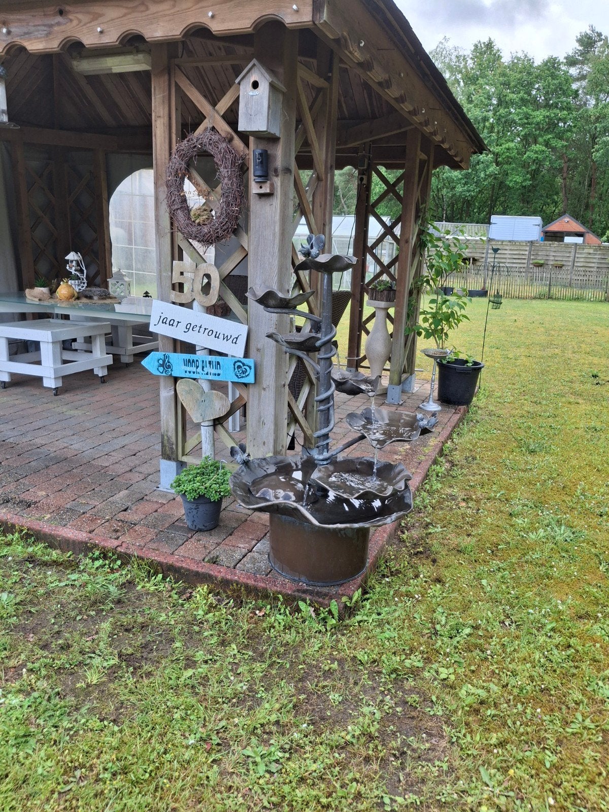Prachtige zware massieve bronzen fontein., Tuin en Terras, Tuinhuizen, Ophalen