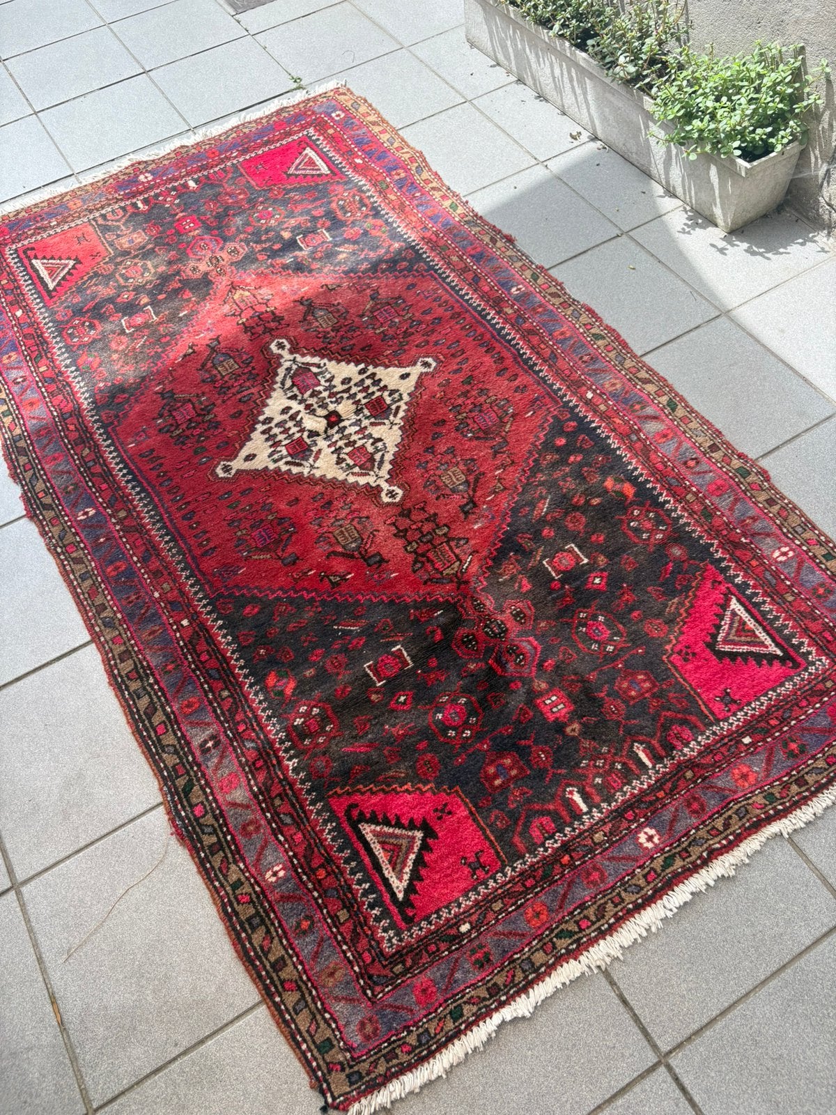 Vintage Iranees wol hangeknoopt tapijt, Antiek en Kunst, Ophalen