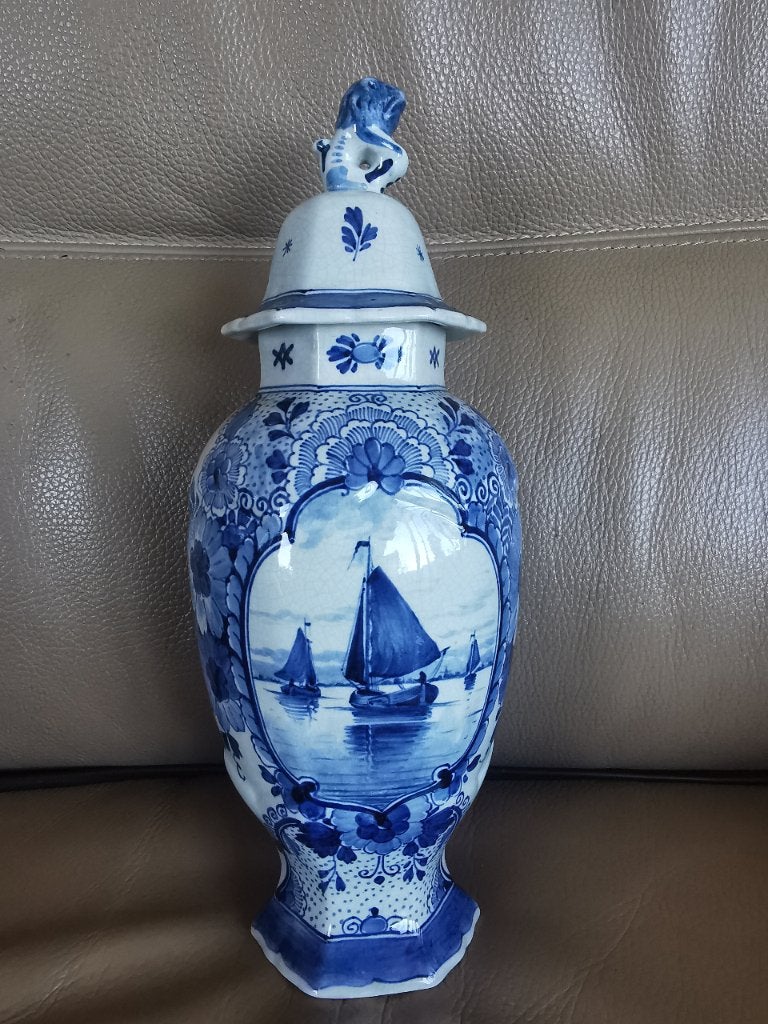 1893 De Porceleyne Fles Royal Dutch Delft gemberpot/vaas, Ophalen of Verzenden