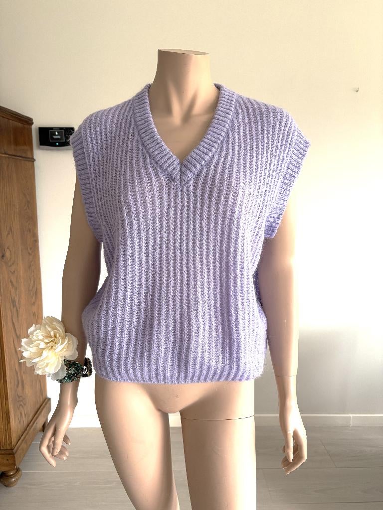 Mika Elles superzachte mohair blend debardeur – one size TU, Kleding | Dames, Mika Elles, Verzenden, Zo goed als nieuw, Paars