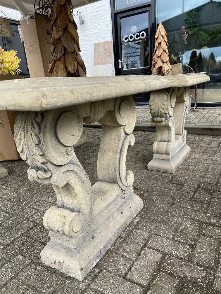 EETTAFEL massief zandsteen zware TAFEL 183 x 93 x 80, Tuin en Terras, Ophalen, Gebruikt, Rechthoekig, Overige materialen