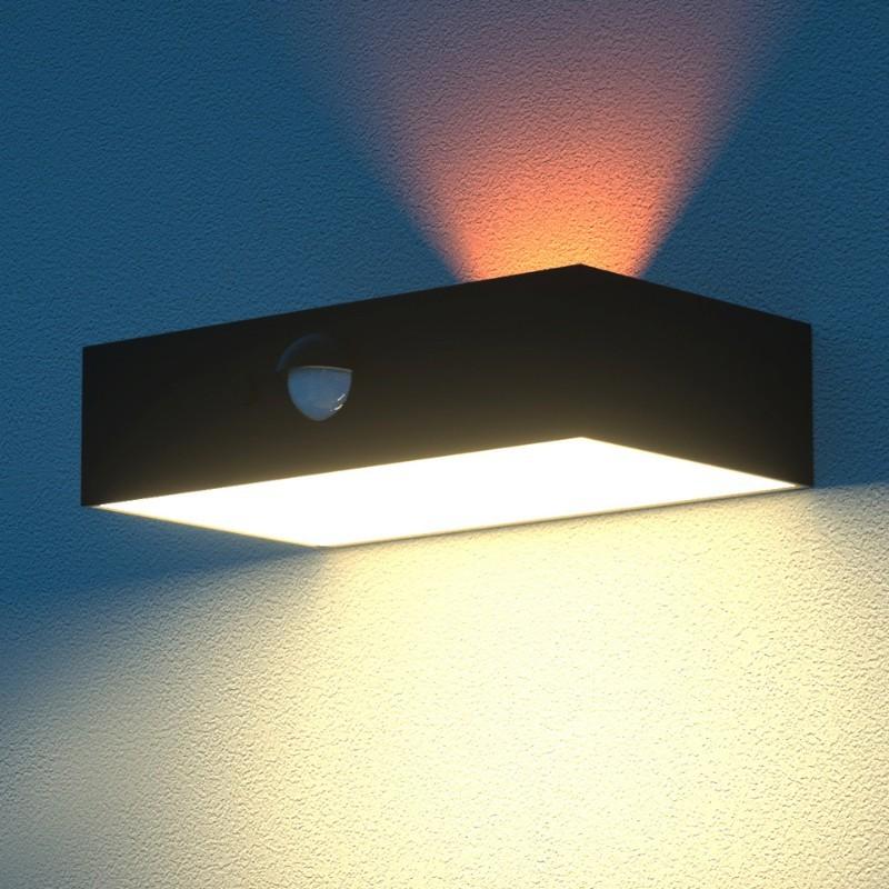 Solar wandlamp 3W op sensor zwart/wit brick model, Enlèvement ou Envoi, Neuf