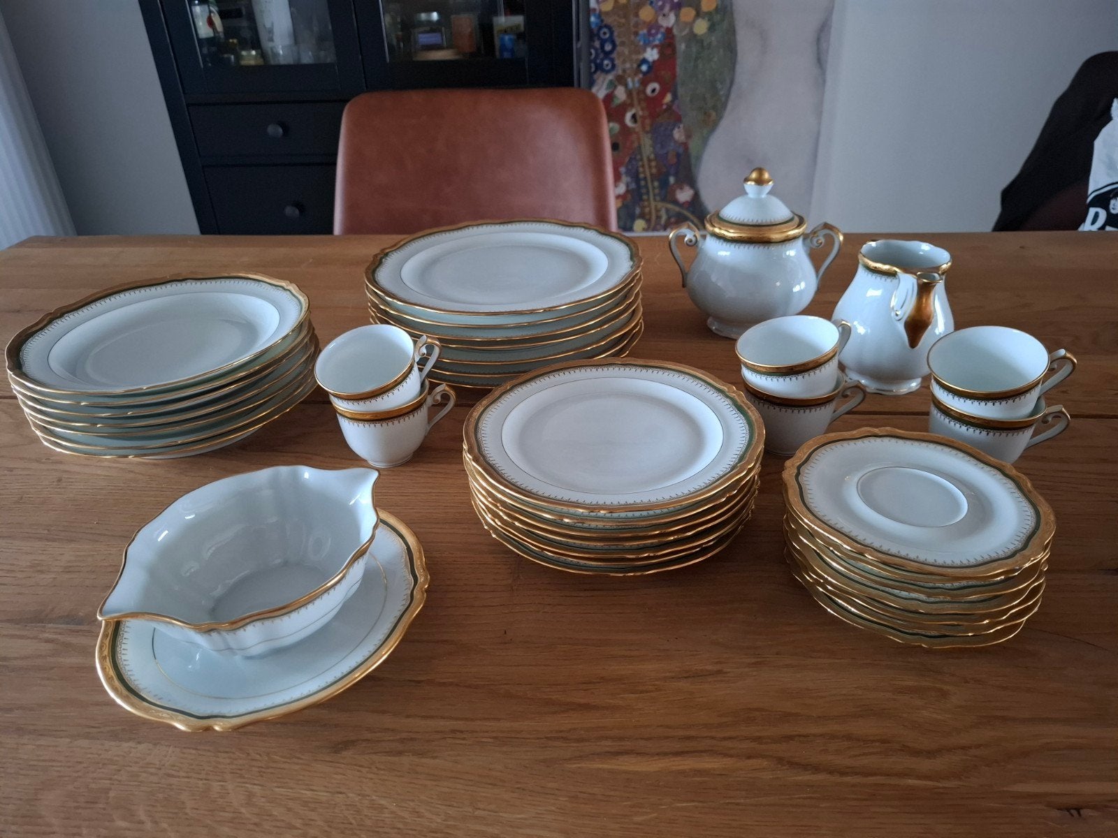 porselein servies George Boyer Limoges tilquin., Antiquités & Art, Antiquités | Services (vaisselle) complet, Enlèvement