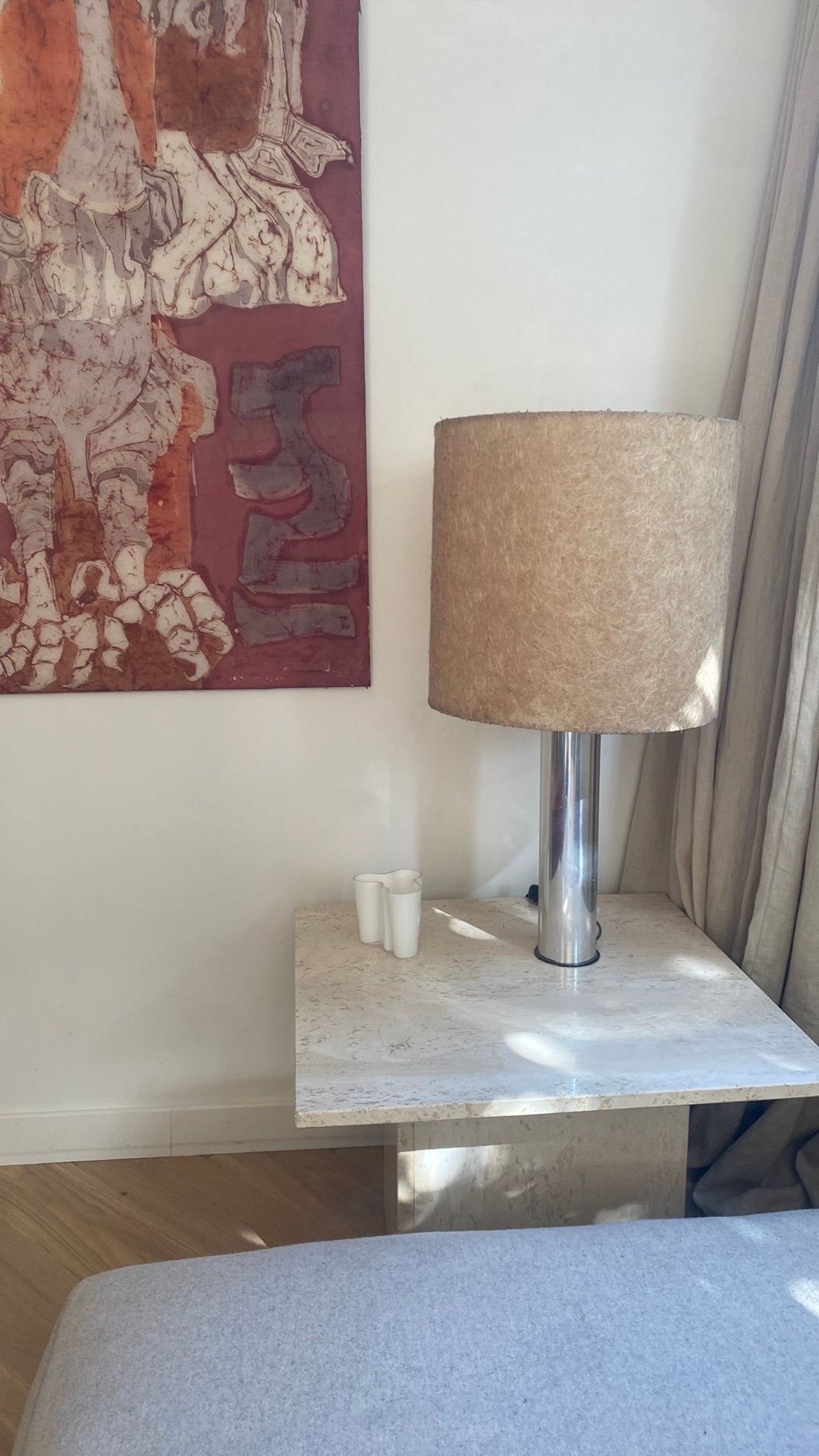 Travertin tafeltje salontafel bijzettafel, Ophalen, Zo goed als nieuw