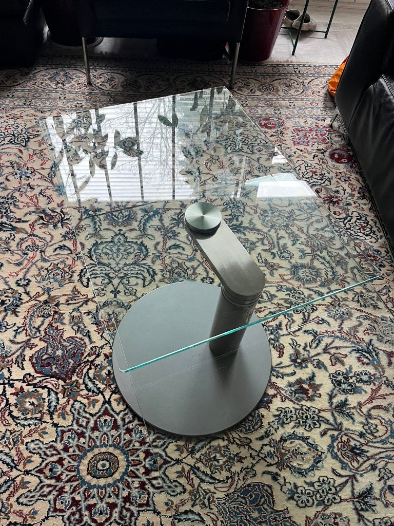 Table basse en verre au design intemporel, 50 à 100 cm, Verre, Enlèvement, Utilisé