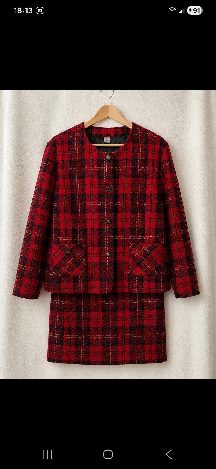 Tailleur laine taille 52 fr, Enlèvement, Rouge
