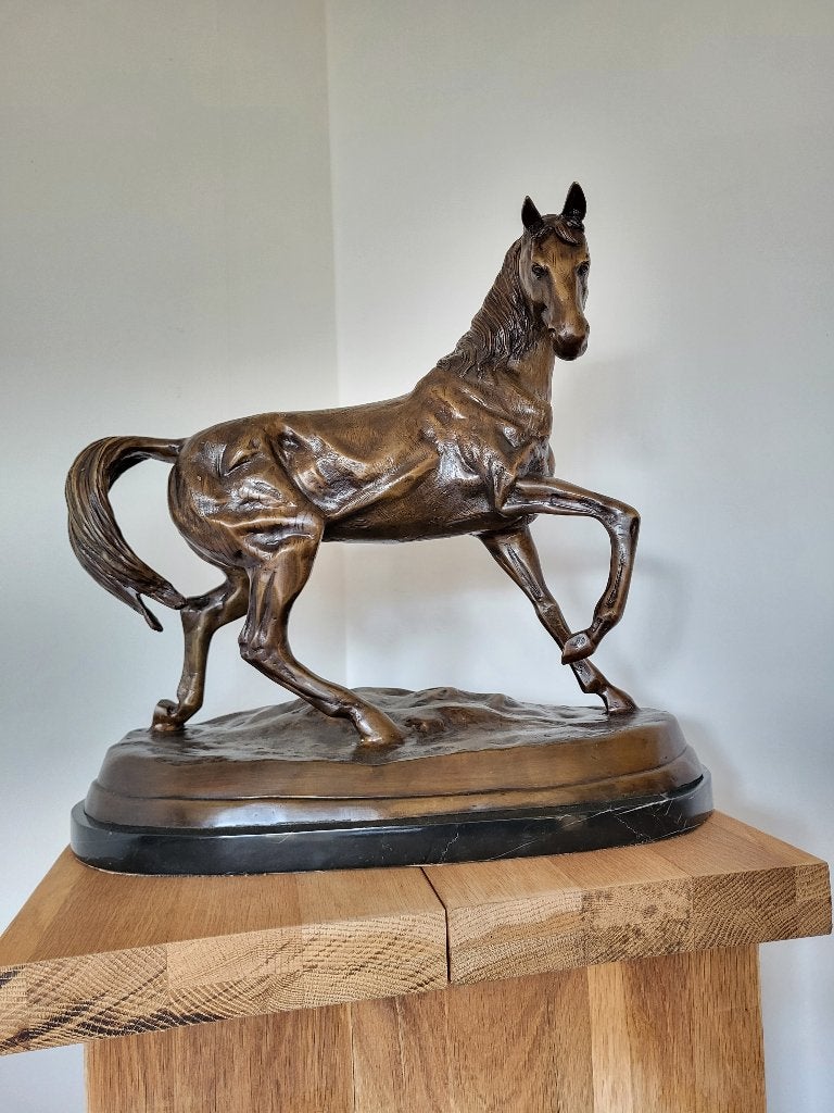 Prachtig bronzen paardenbeeld! Pj mene, Antiquités & Art, Antiquités | Bronze & Cuivre, Bronze, Enlèvement