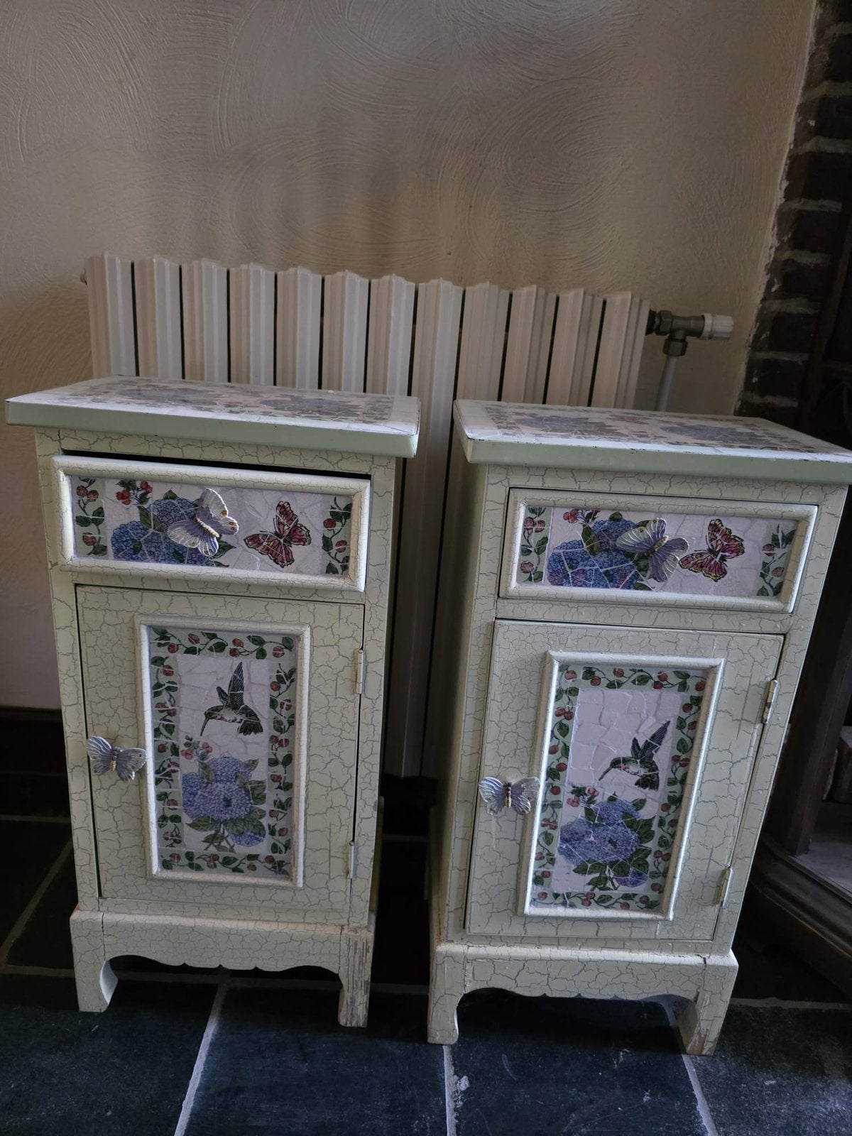 2 chabby chique nachtkastjes/badkamer kastjes 74 x 37 x 27, Ophalen, Gebruikt