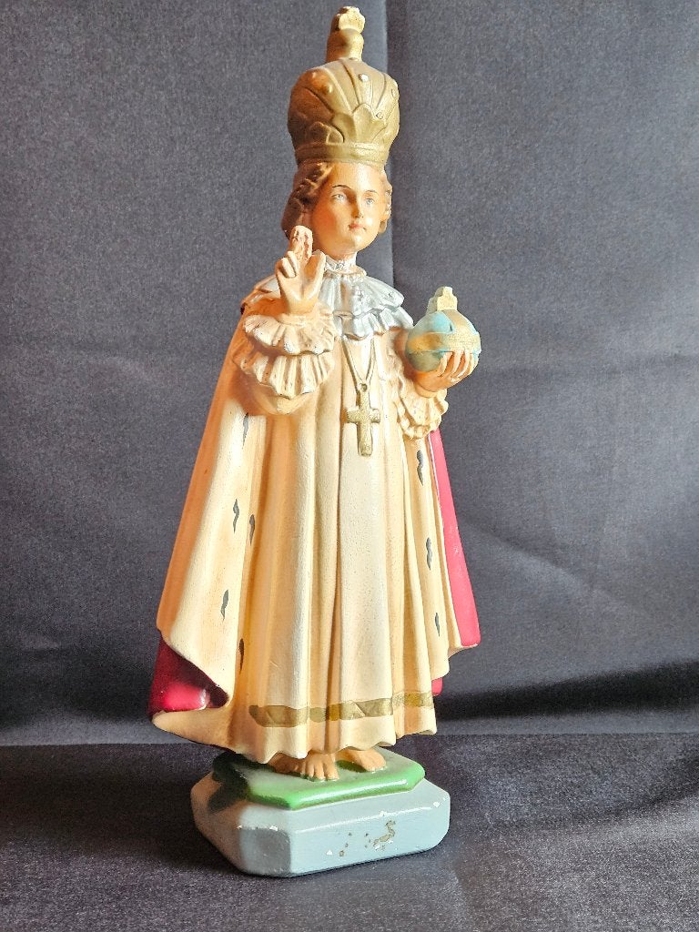 Belle statue vintage de l'enfant jésuite de Prague, Enlèvement