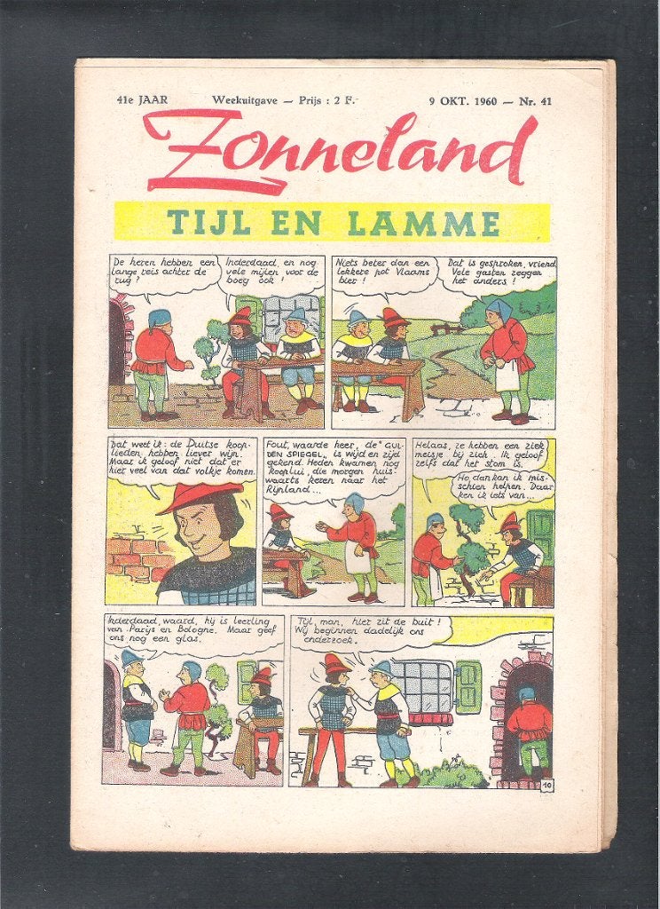 ZONNELAND 9 Okt. 1960 Nr. 41  -  TIJL  EN  LAMME, Ophalen of Verzenden, Gelezen