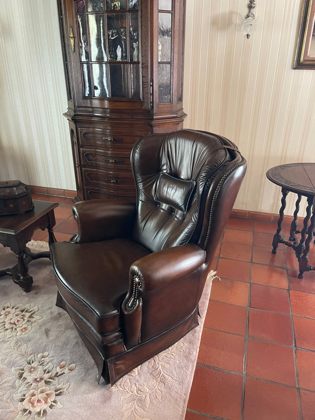 Salon Chesterfield, Maison & Meubles, Enlèvement, Comme neuf, Cuir