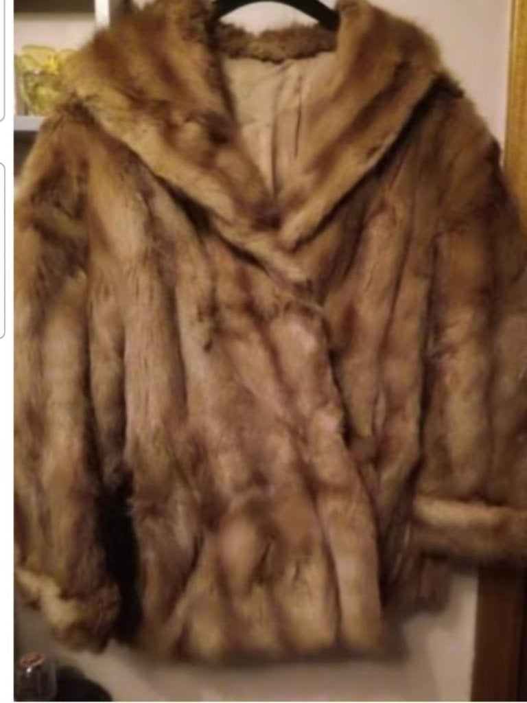 Manteau fourrure vison, Enlèvement, Porté, Taille 42/44 (L), Brun