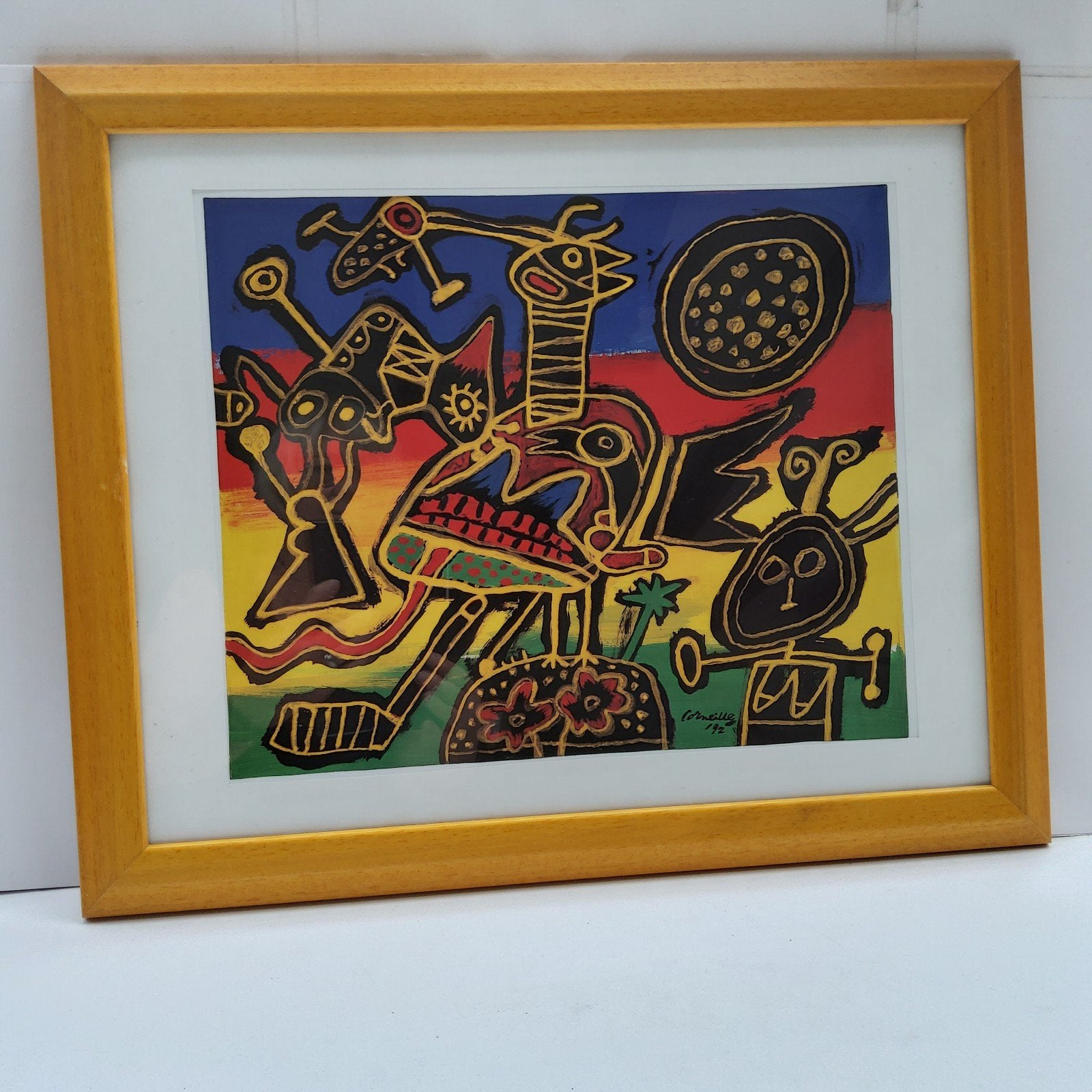 Ingelijste print: schilderij van Corneille. 57x 47 cm, Antiquités & Art, Art | Peinture | Moderne, Enlèvement, Passe-partout, Impression