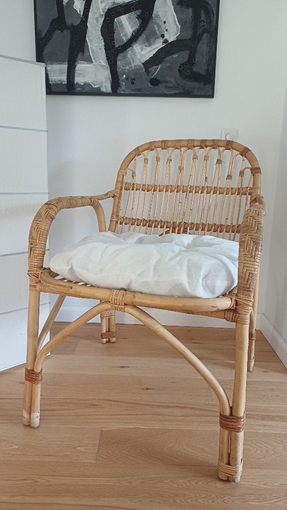 Fauteuil en rotin vintage, Maison & Meubles, Moins de 75 cm, Osier ou Rotin, Enlèvement, Utilisé